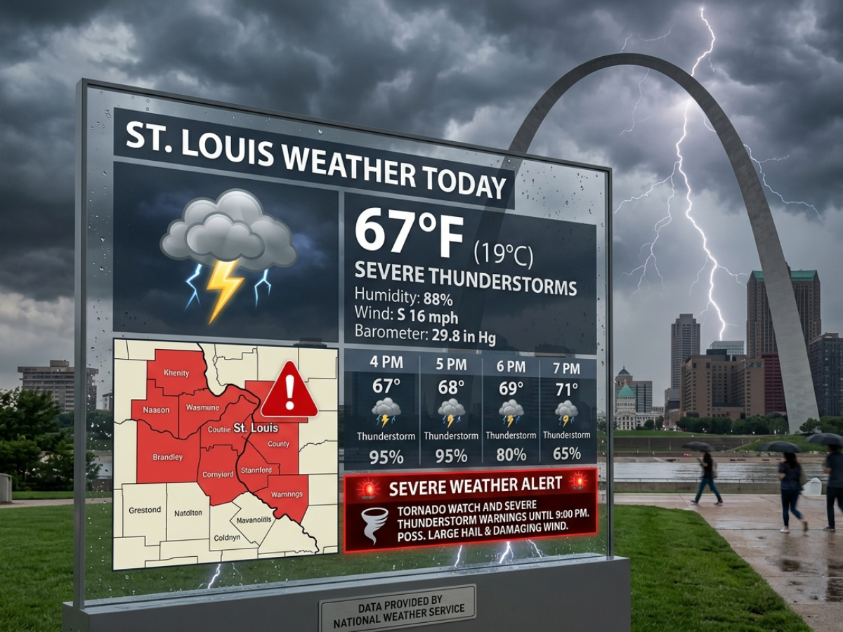 St. Louis Weather Today: Check Weather Forecast, Storms, Tornado Predictions, Heavy Rain, Flash Flood Warning in Kansas, Temperature in Los Angeles, New York & More