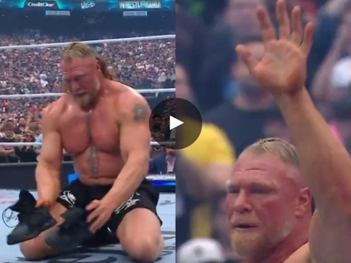 WATCH: Brock Lesnar Breaks Character In Tearful Farewell To The WWE Universe  After Shock WrestleMania 42 Loss Against Oba Femi