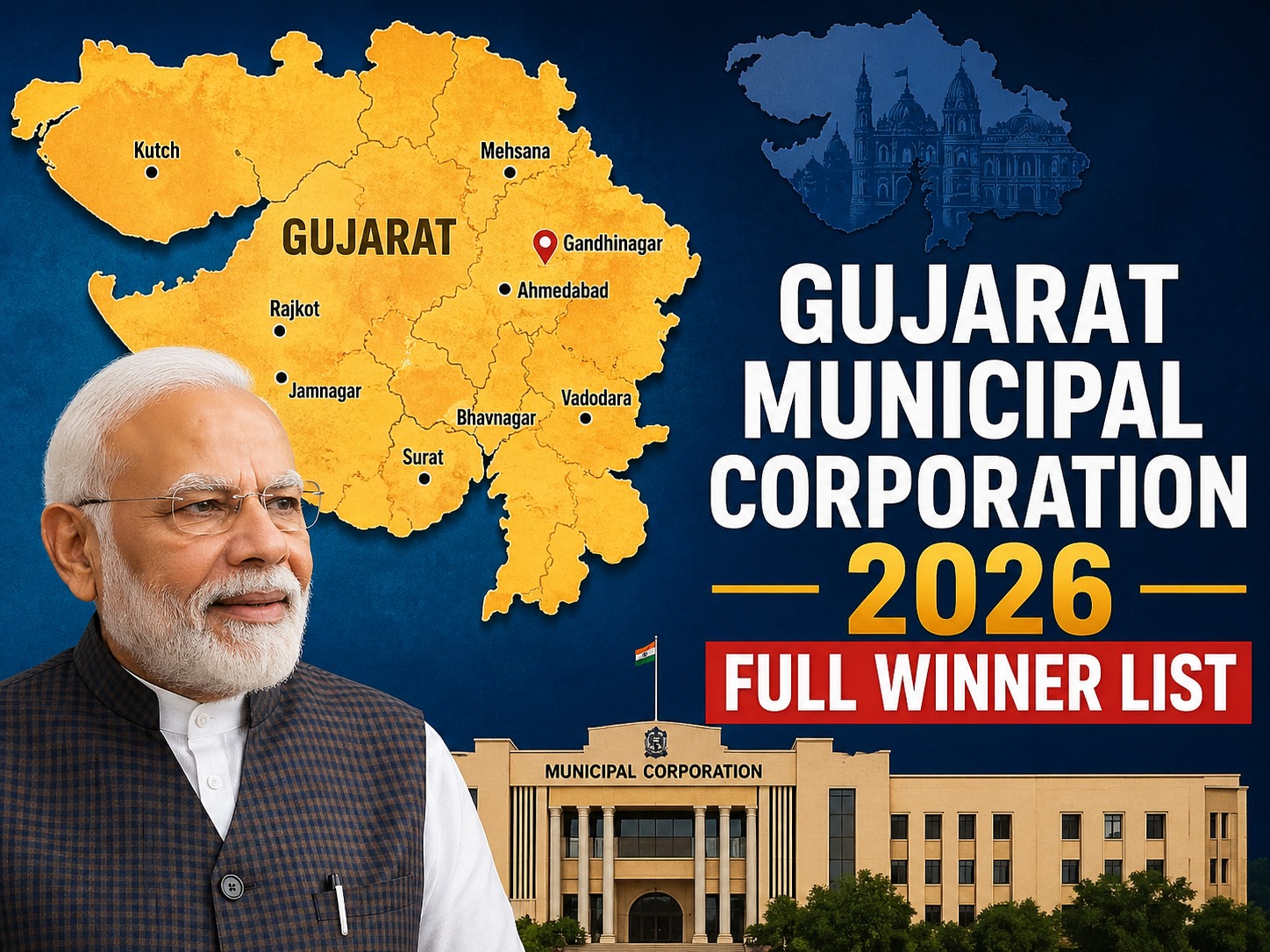 Gujarat Municipal Corporation Election Results 2026 Full Winners List: See Who is Winning & Who is Losing; Follow Latest Counting Trends (Updating)