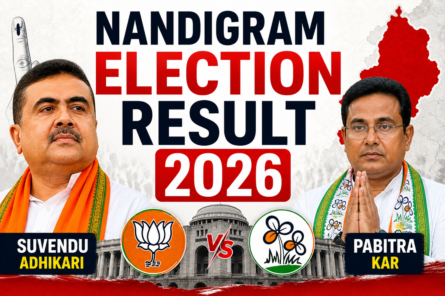Nandigram Election Result 2026 Live Updates: Who is Leading and Who is Trailing in the High-Stakes Battle Between Suvendu Adhikari and Pabitra Kar in West Bengal Assembly Elections 2026?