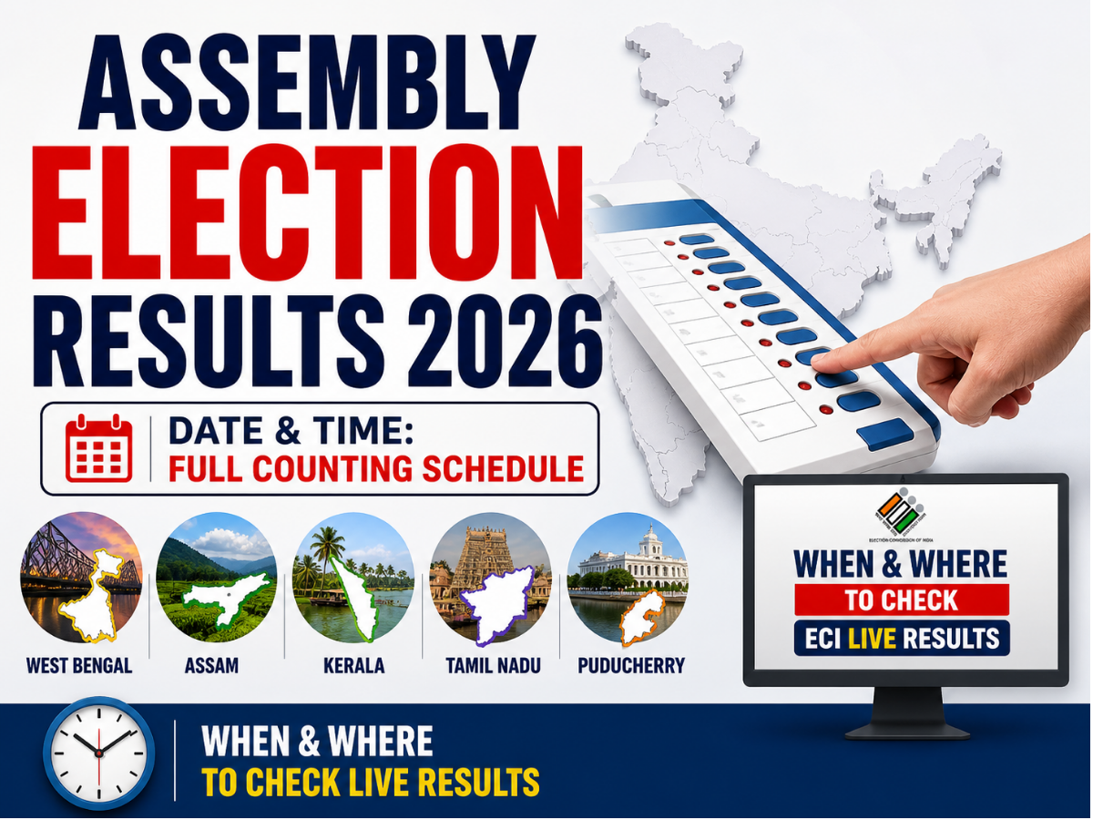 Assembly Election Results 2026 Date & Time: Full Counting Schedule for West Bengal, Assam, Kerala, Tamil Nadu & Puducherry — When & Where to Check ECI Live Results