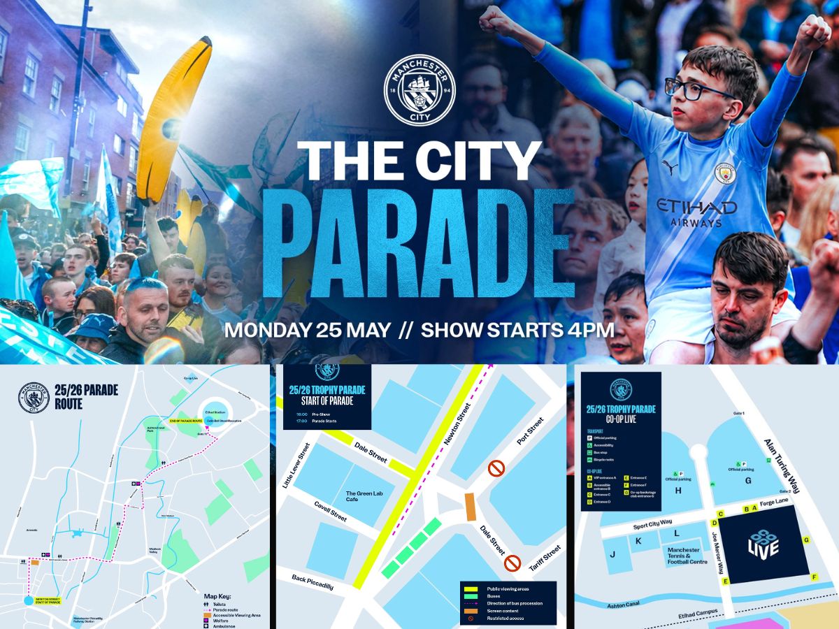 Man City Parade 2026: Check Traffic Advisory, Road Closures, Diversion Routes, Areas to Avoid, Co-op Live After Party, Accessible Viewing Areas & More