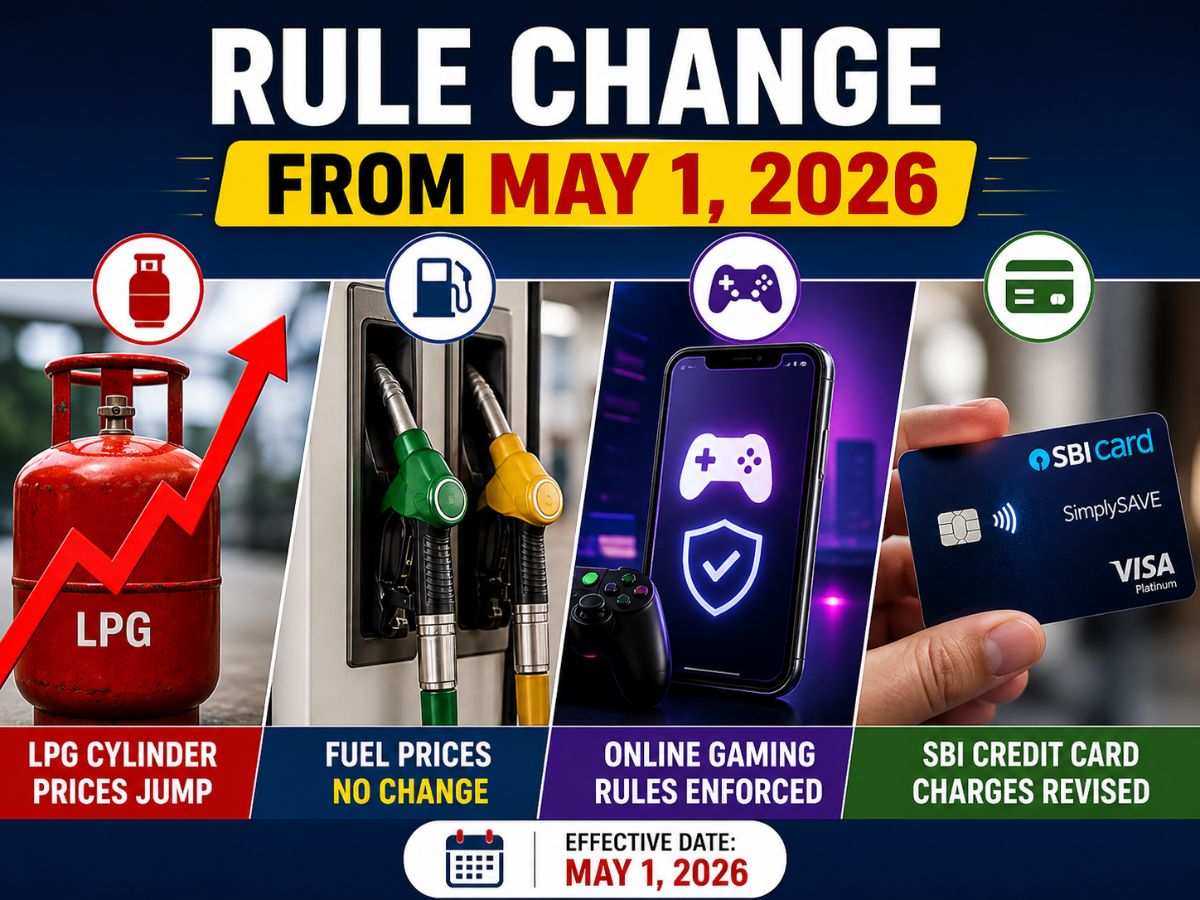 Rule Change from May 1, 2026: LPG Cylinder Prices Jump, Online Gaming Rules Enforced, SBI Credit Card Charges Revised; What It Means for You