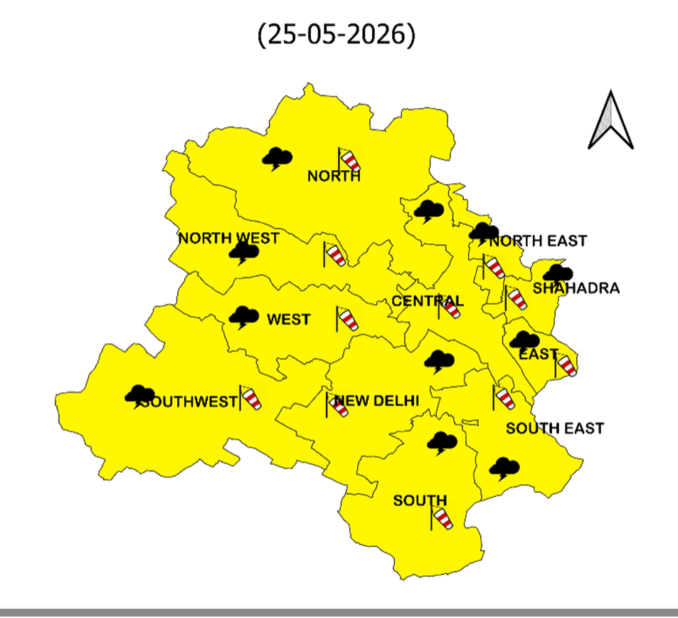 Delhi Weather Update Today: Despite Heatwave Conditions Continuing, Chances of Drizzle with Thunderstorm Expected, Check Maximum and Minimum Temperatures