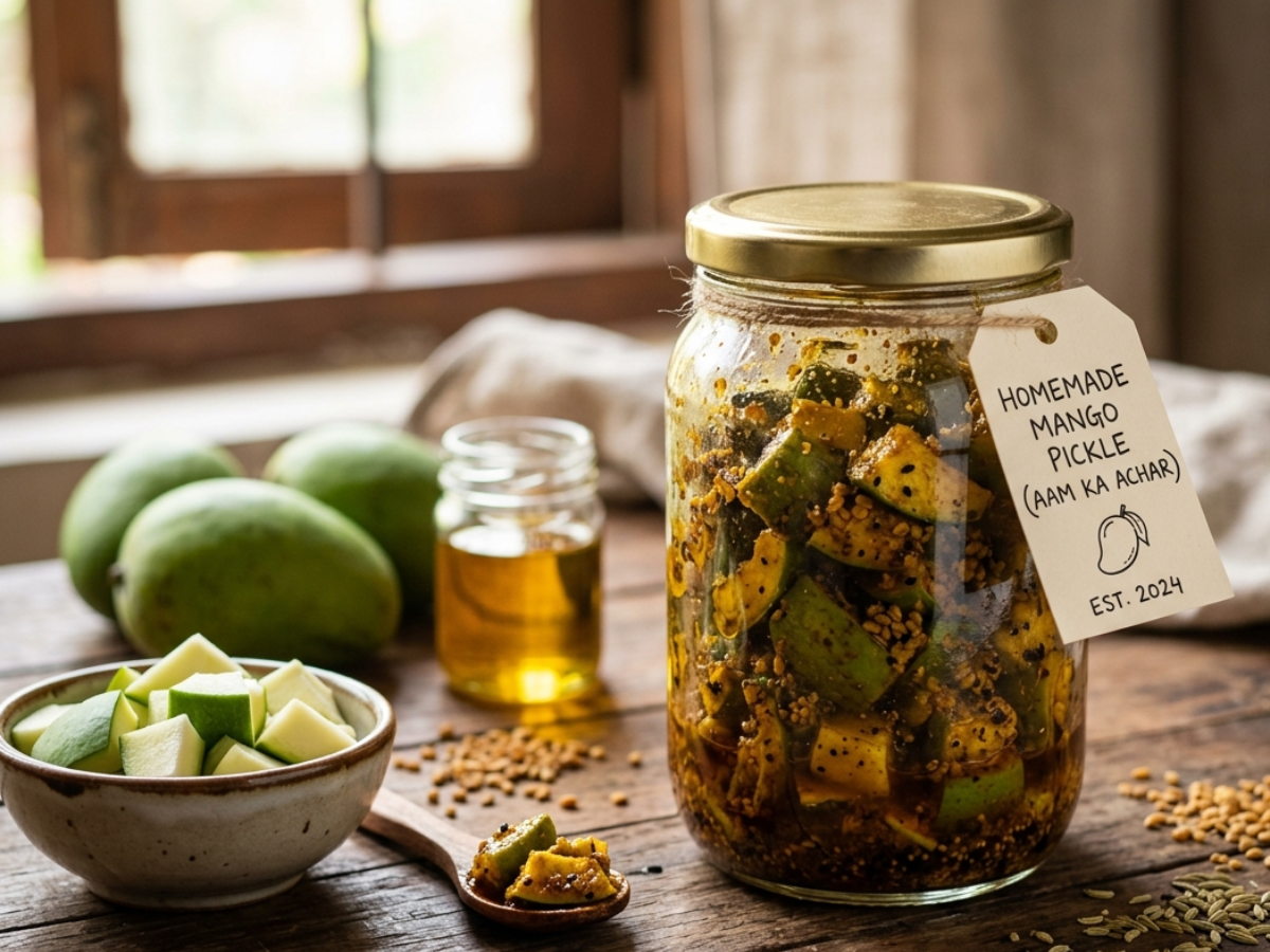 Homemade Mango Pickle (Aam ka Achar): Try this Indian-Style Recipe Step-by-Step, Ingredients, Tips & More