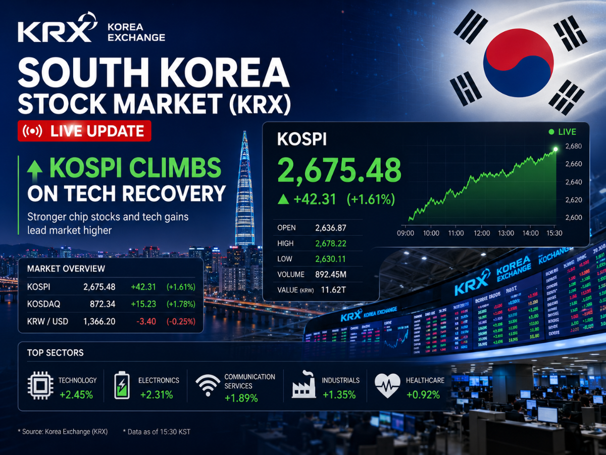 South Korea Stock Market (KRX) Today Live Update: KOSPI & KOSDAQ Index Surges Over 5.14% on AI Boom & Chip Demand Push Indices Higher Amid US-Iran Peace Deal— What Investors Should Know